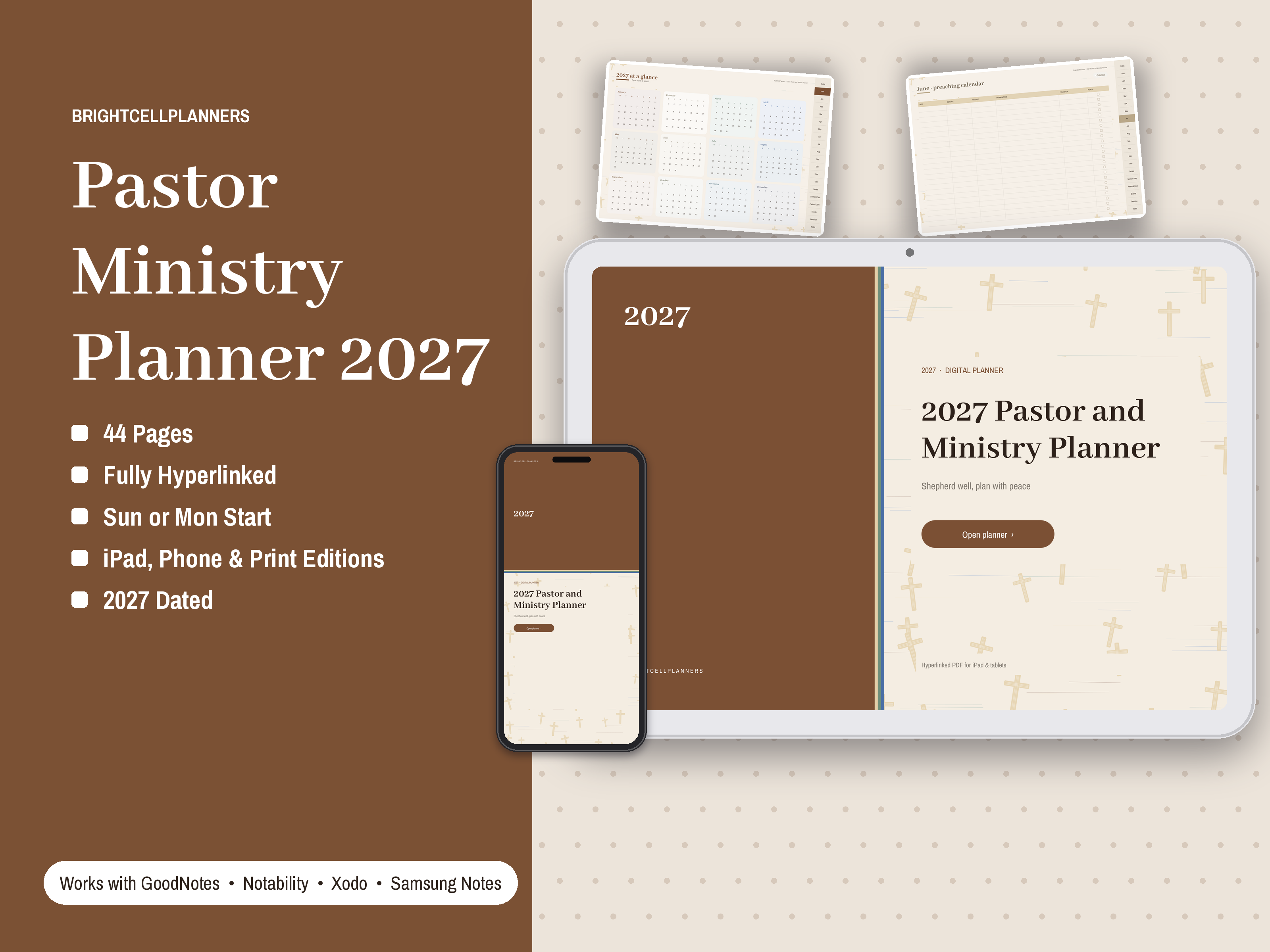 Pastor Planner – Digital Planners by BrightCellPlanStudio