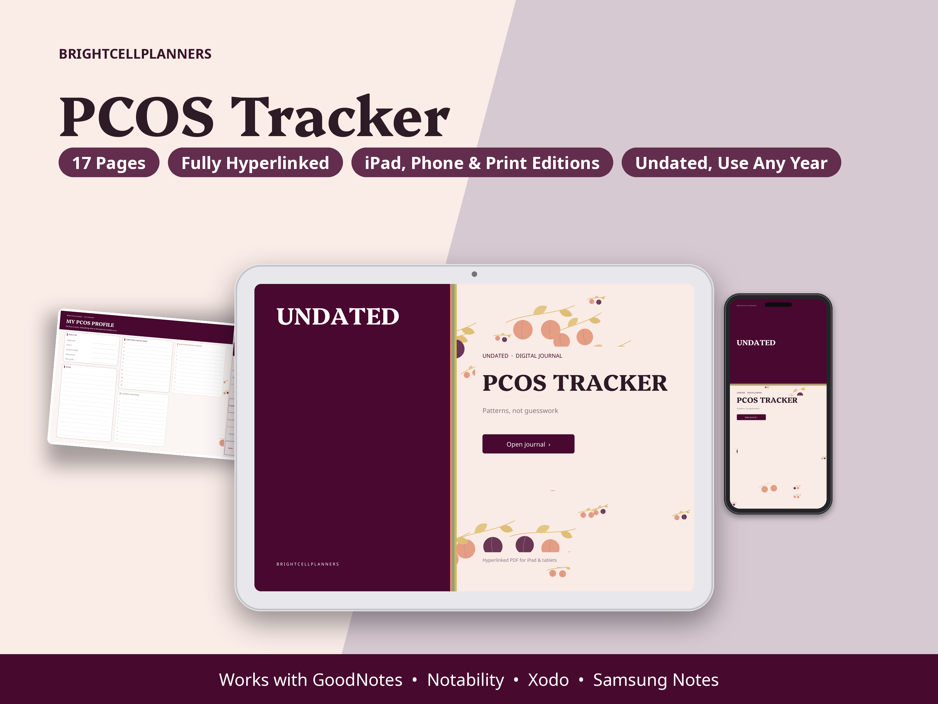 PCOS Tracker Journal – Digital Planners by BrightCellPlanStudio