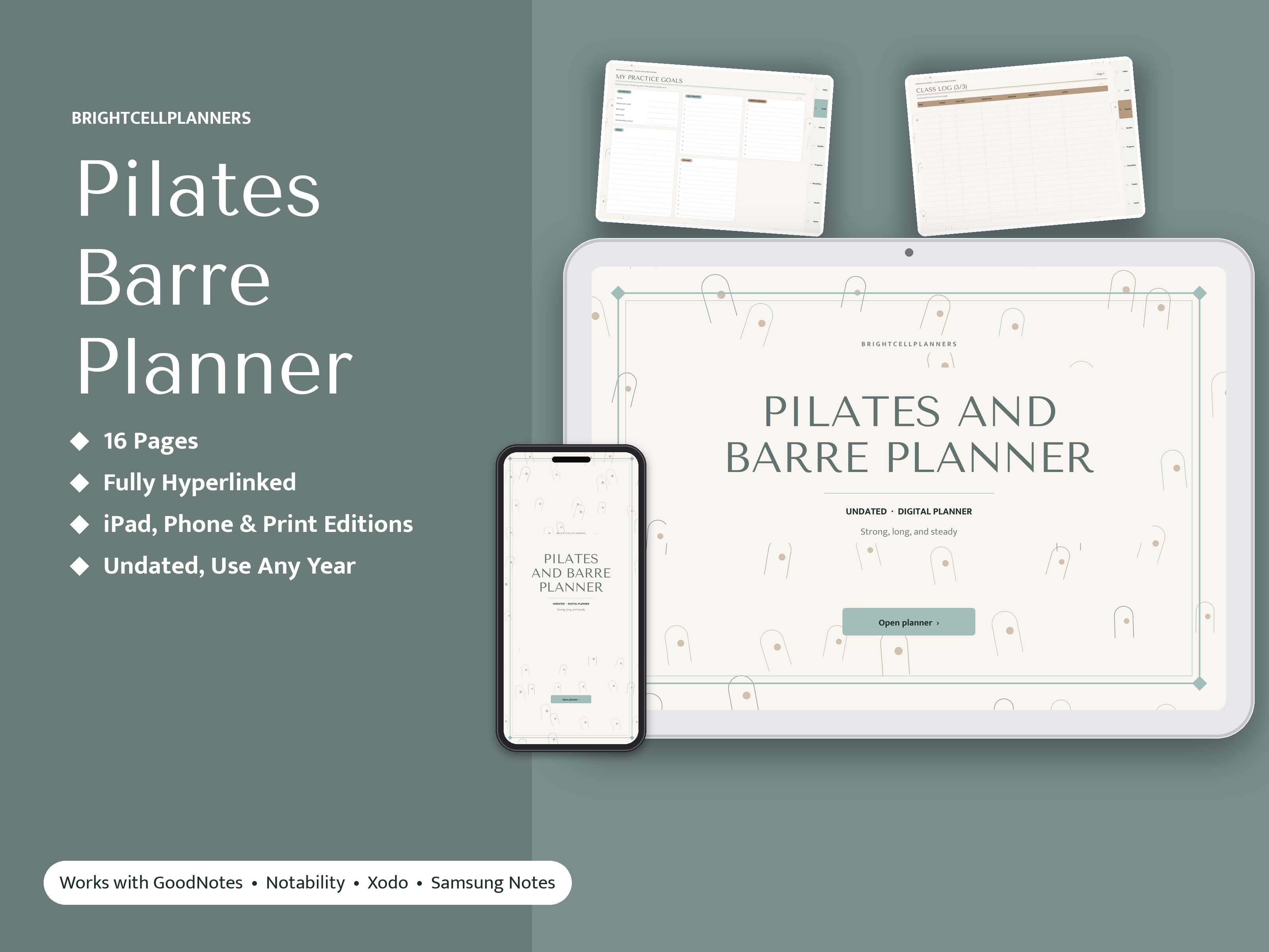 Pilates Planner – Digital Planners by BrightCellPlanStudio