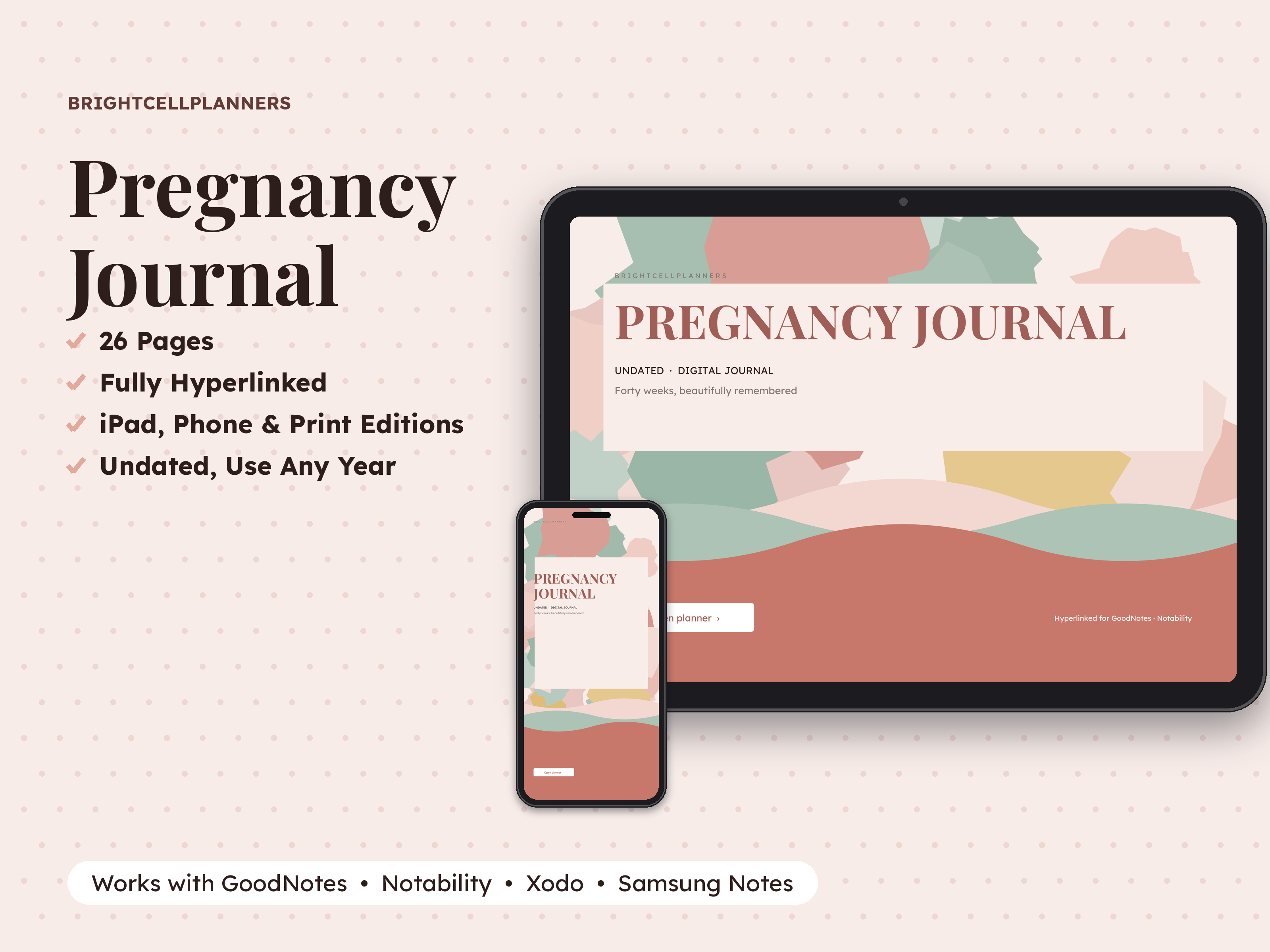 Pregnancy Journal – Digital Planners by BrightCellPlanStudio