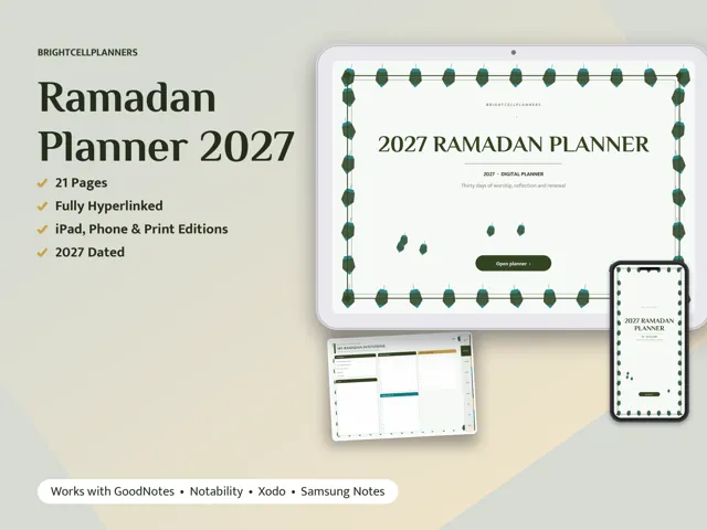 Ramadan Planner – Digital Planners by BrightCellPlanStudio