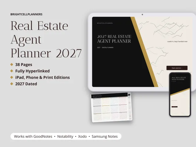Real Estate Agent Planner – Digital Planners by BrightCellPlanStudio