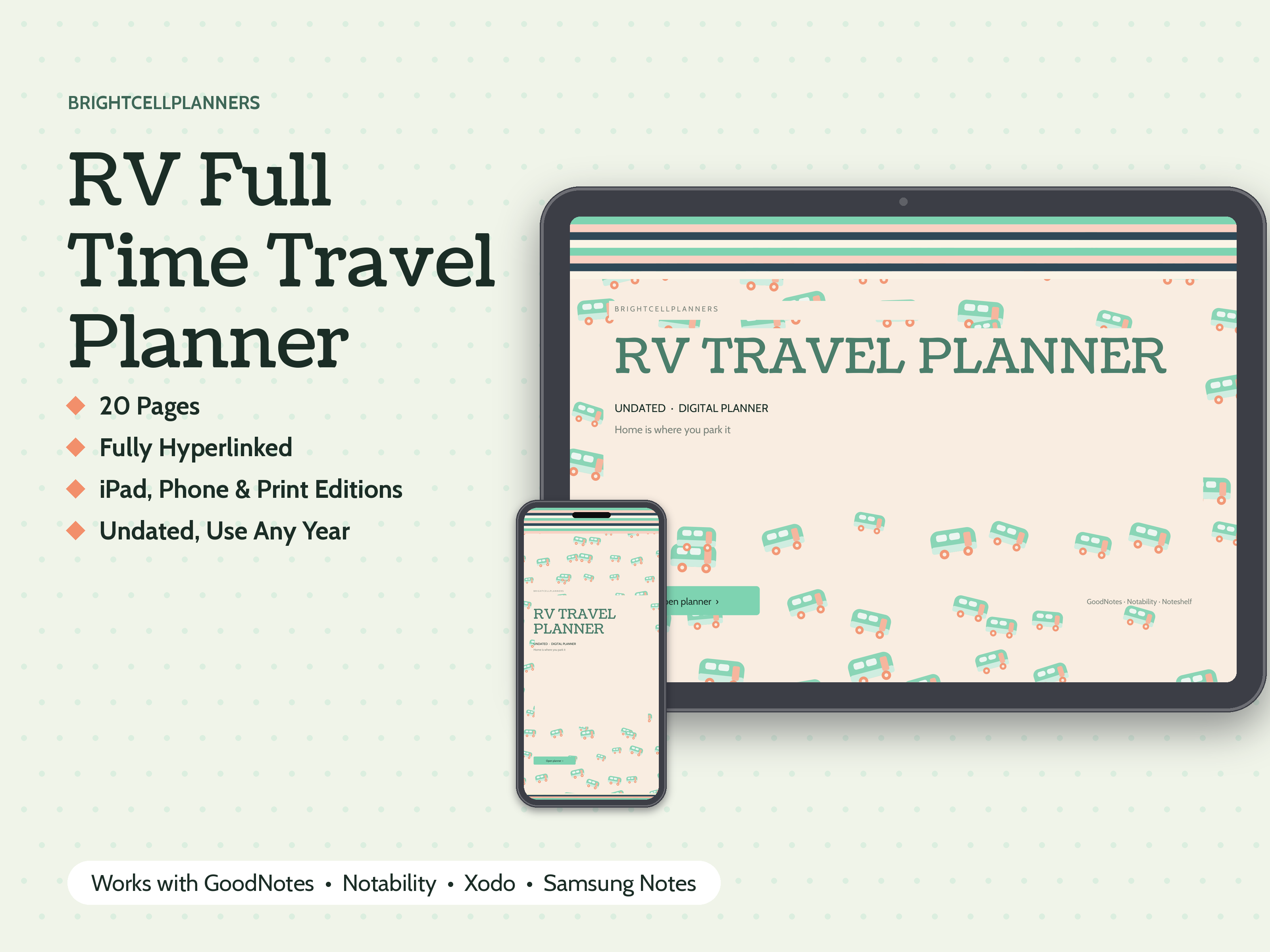 RV Planner – Digital Planners by BrightCellPlanStudio