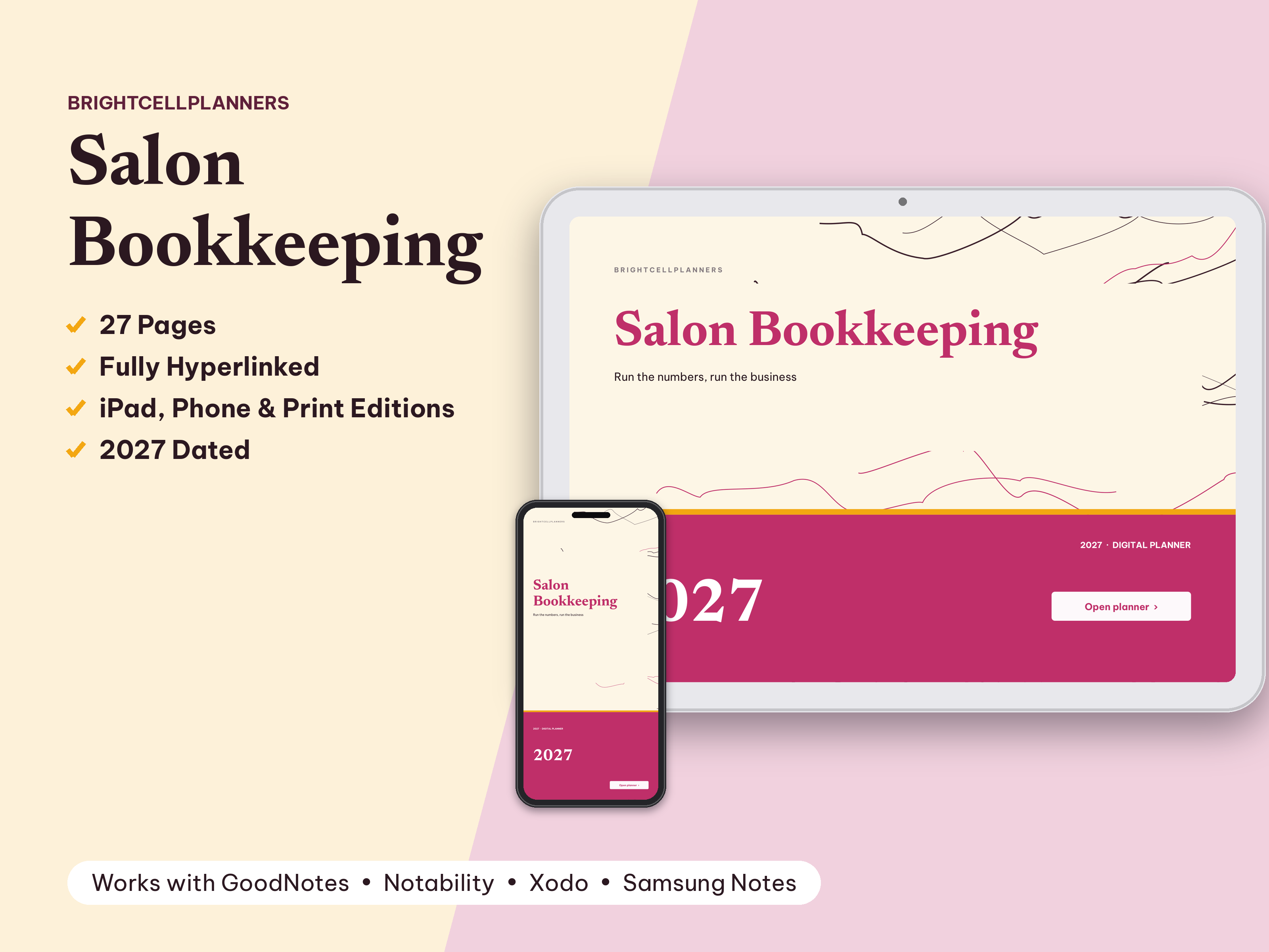 Salon Bookkeeping – Digital Planners by BrightCellPlanStudio