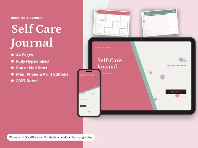 Self Care Journal – Digital Planners by BrightCellPlanStudio