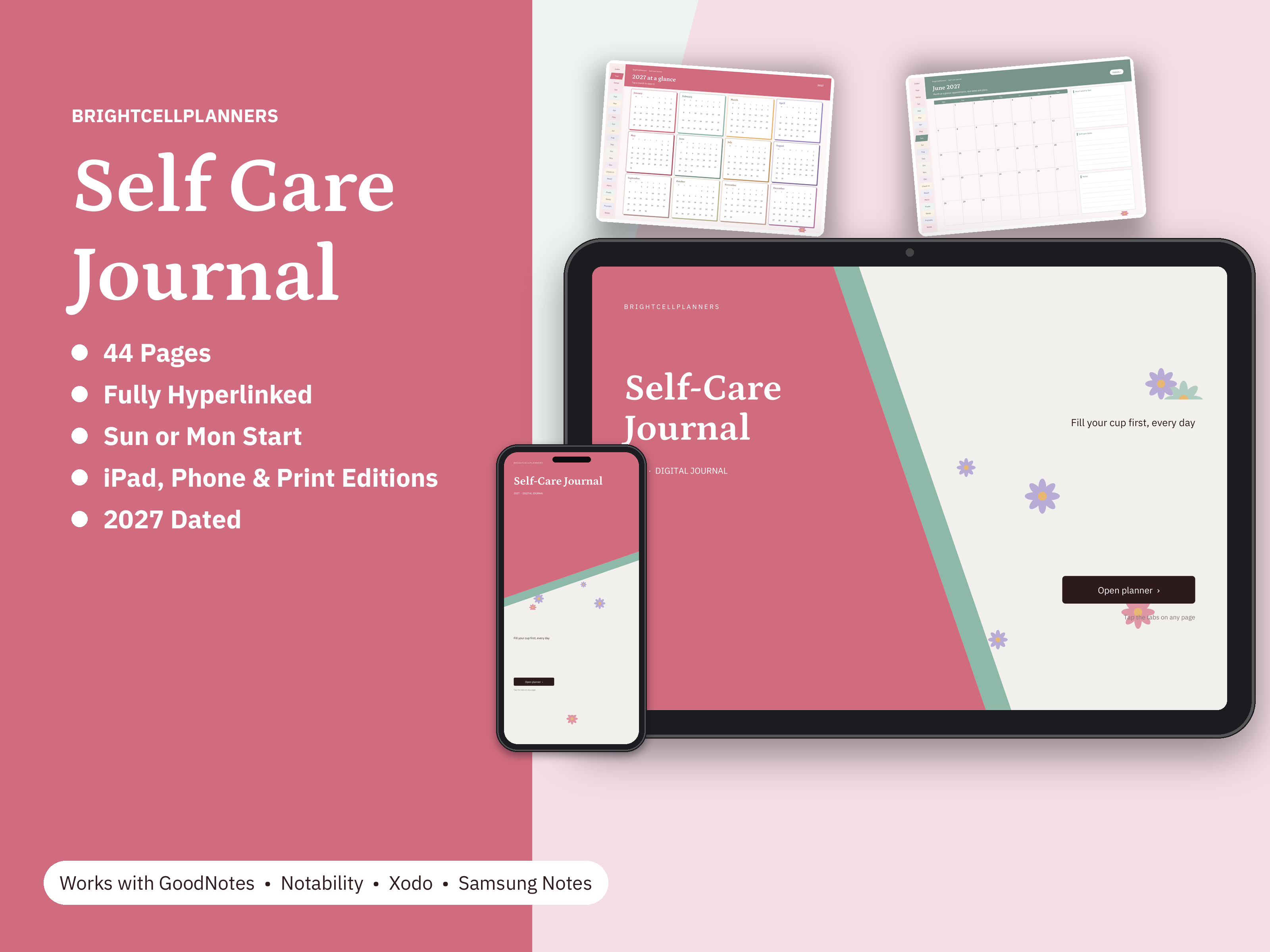 Self Care Journal – Digital Planners by BrightCellPlanStudio