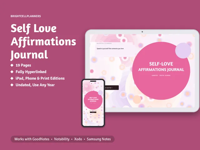 Self Love Journal – Digital Planners by BrightCellPlanStudio
