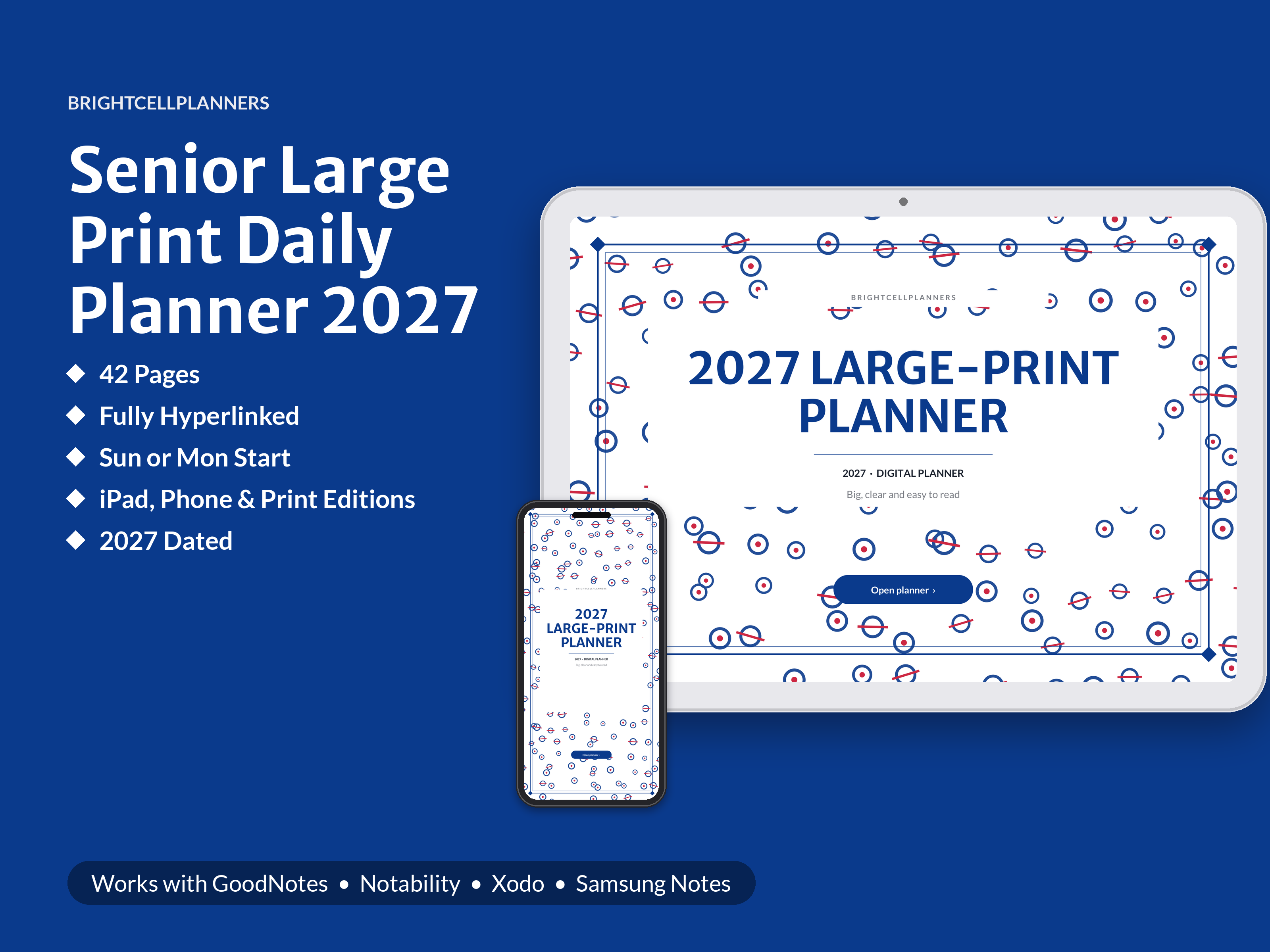 Large Print Planner – Digital Planners by BrightCellPlanStudio