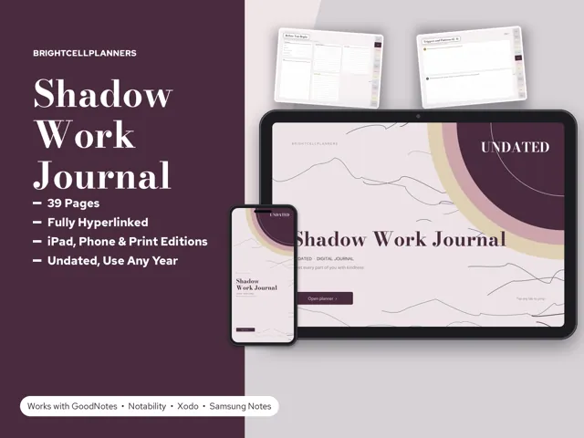 Shadow Work Journal – Digital Planners by BrightCellPlanStudio