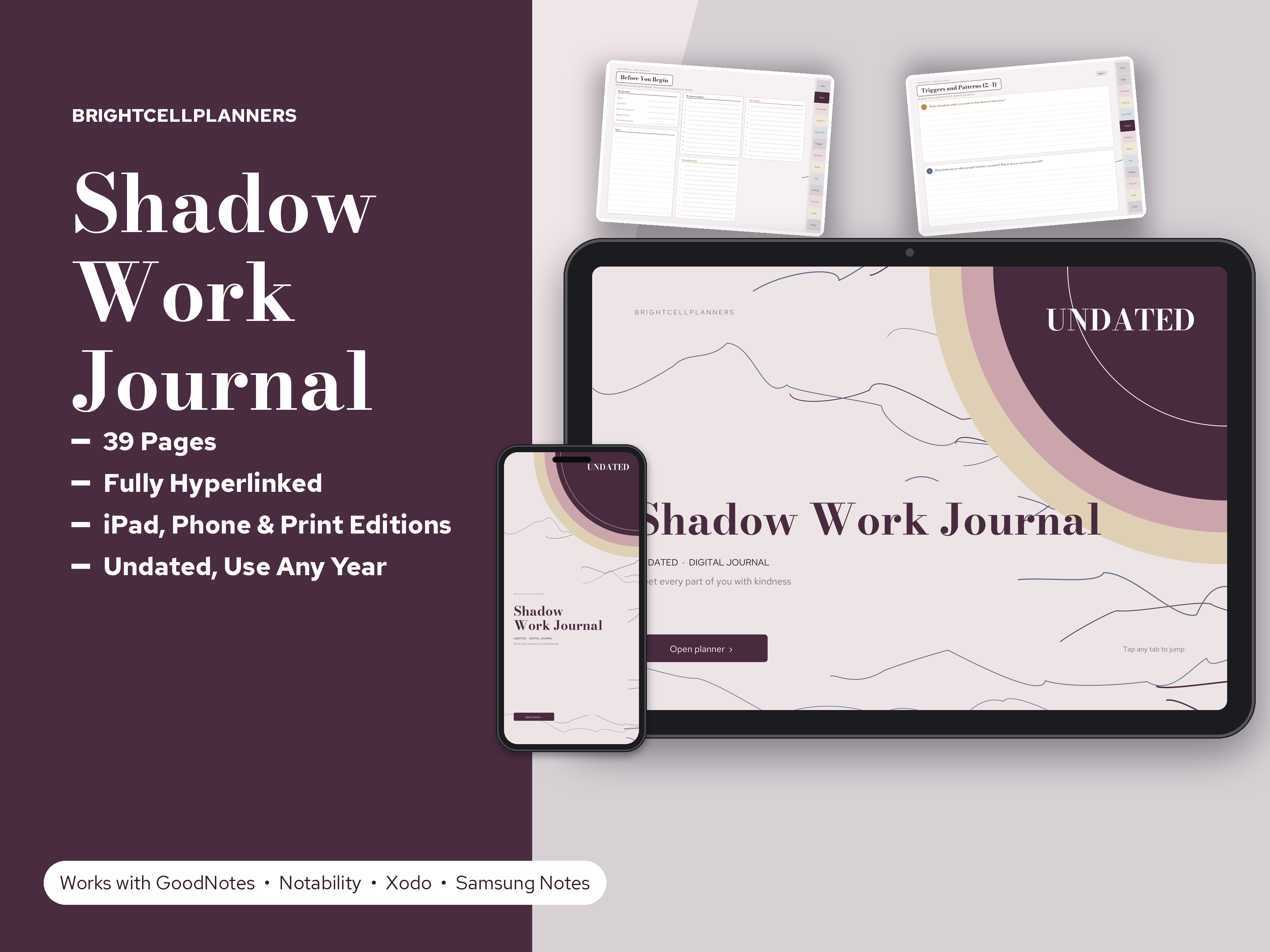 Shadow Work Journal – Digital Planners by BrightCellPlanStudio
