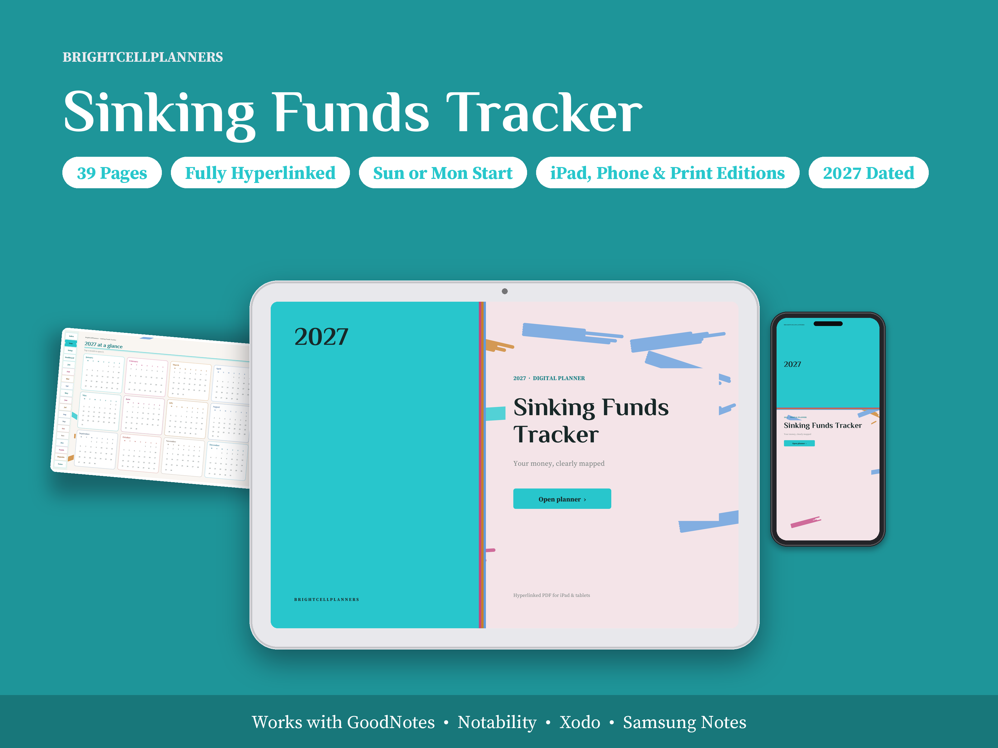 Sinking Funds Tracker – Digital Planners by BrightCellPlanStudio