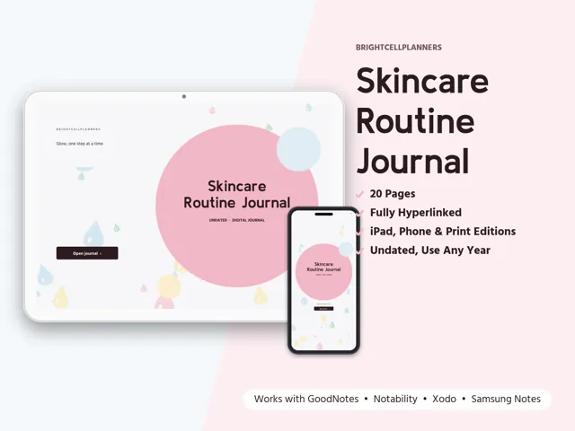 Skincare Journal – Digital Planners by BrightCellPlanStudio