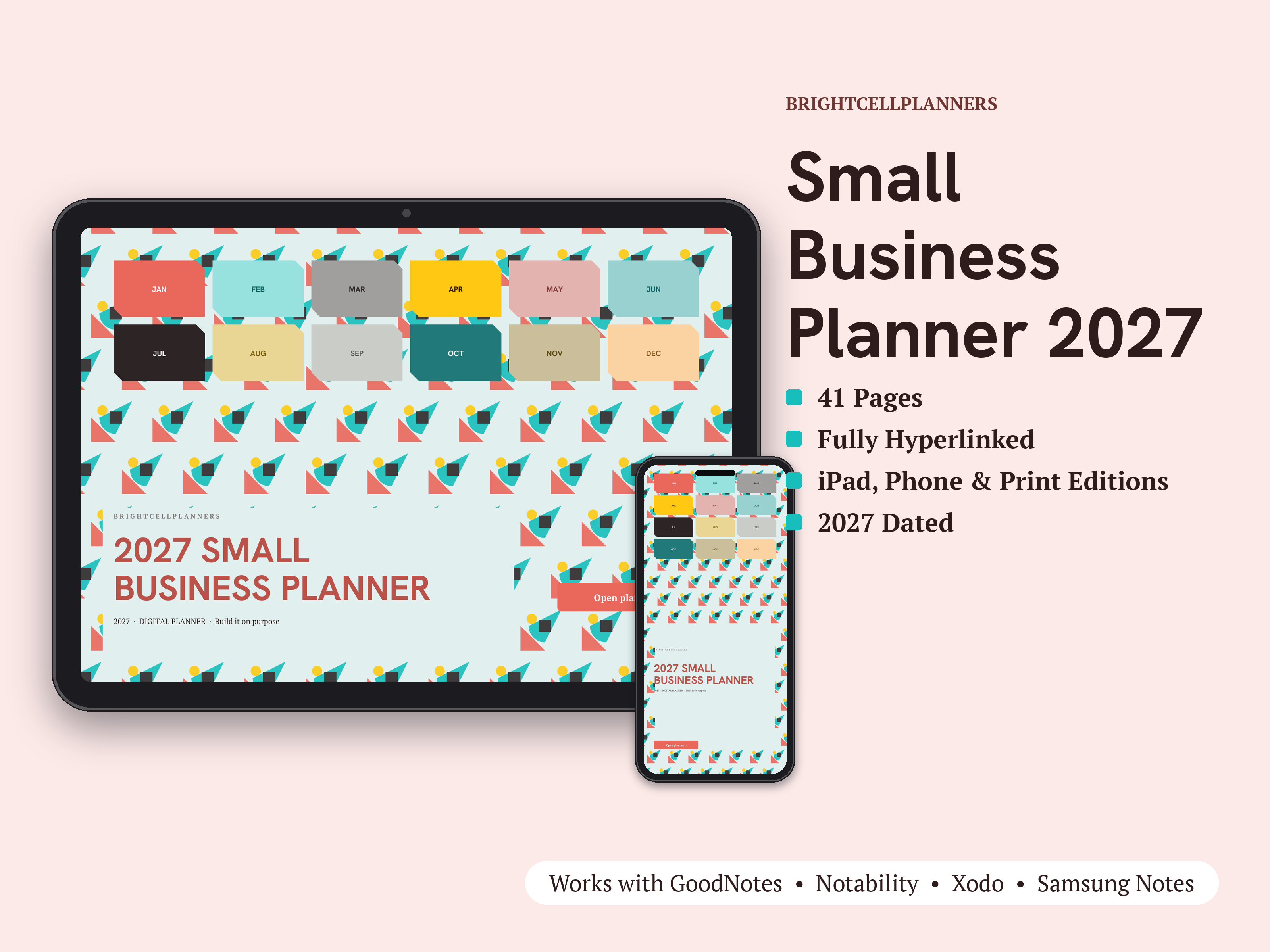 Small Business Planner – Digital Planners by BrightCellPlanStudio
