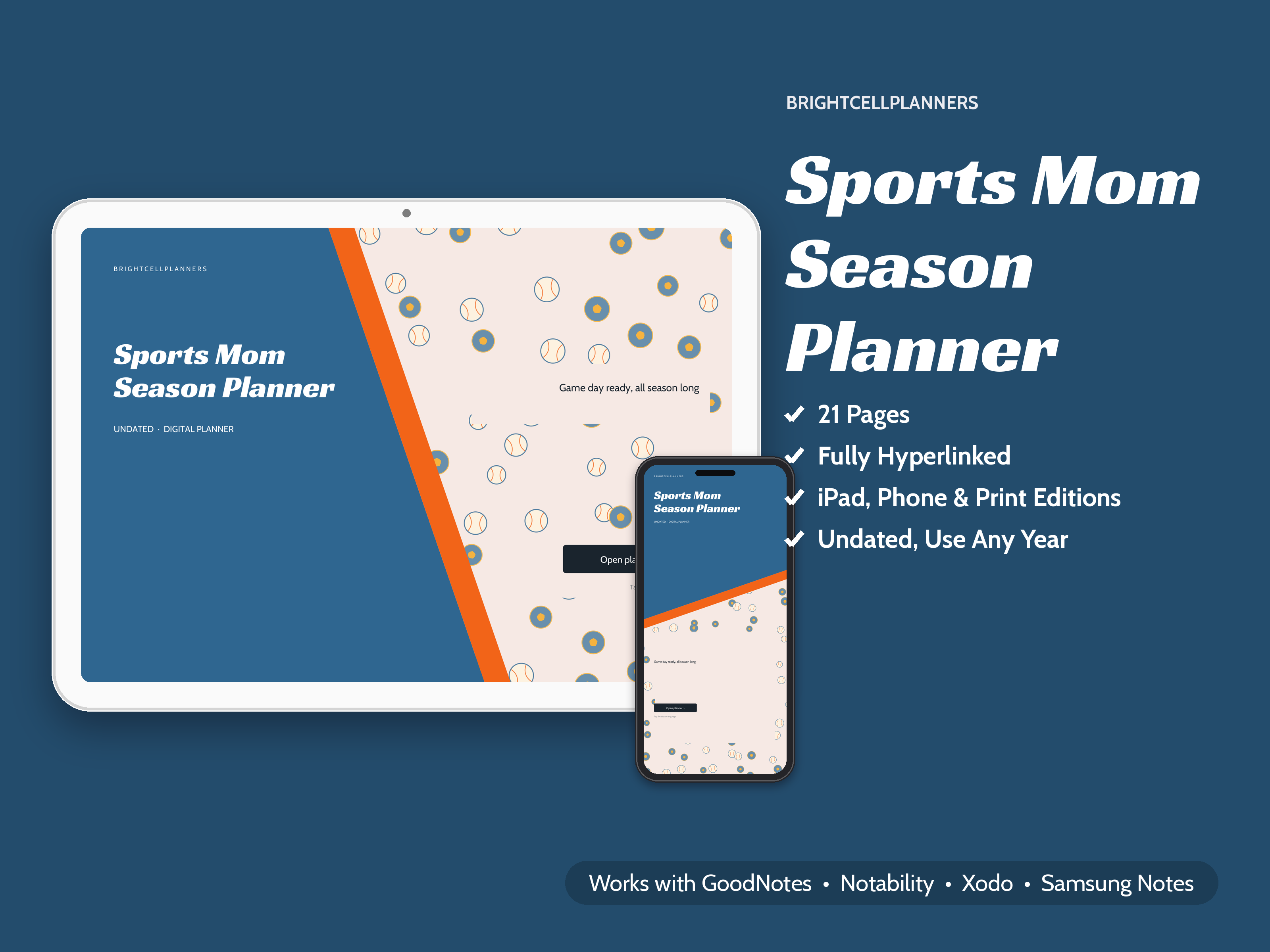 Sports Mom Planner – Digital Planners by BrightCellPlanStudio
