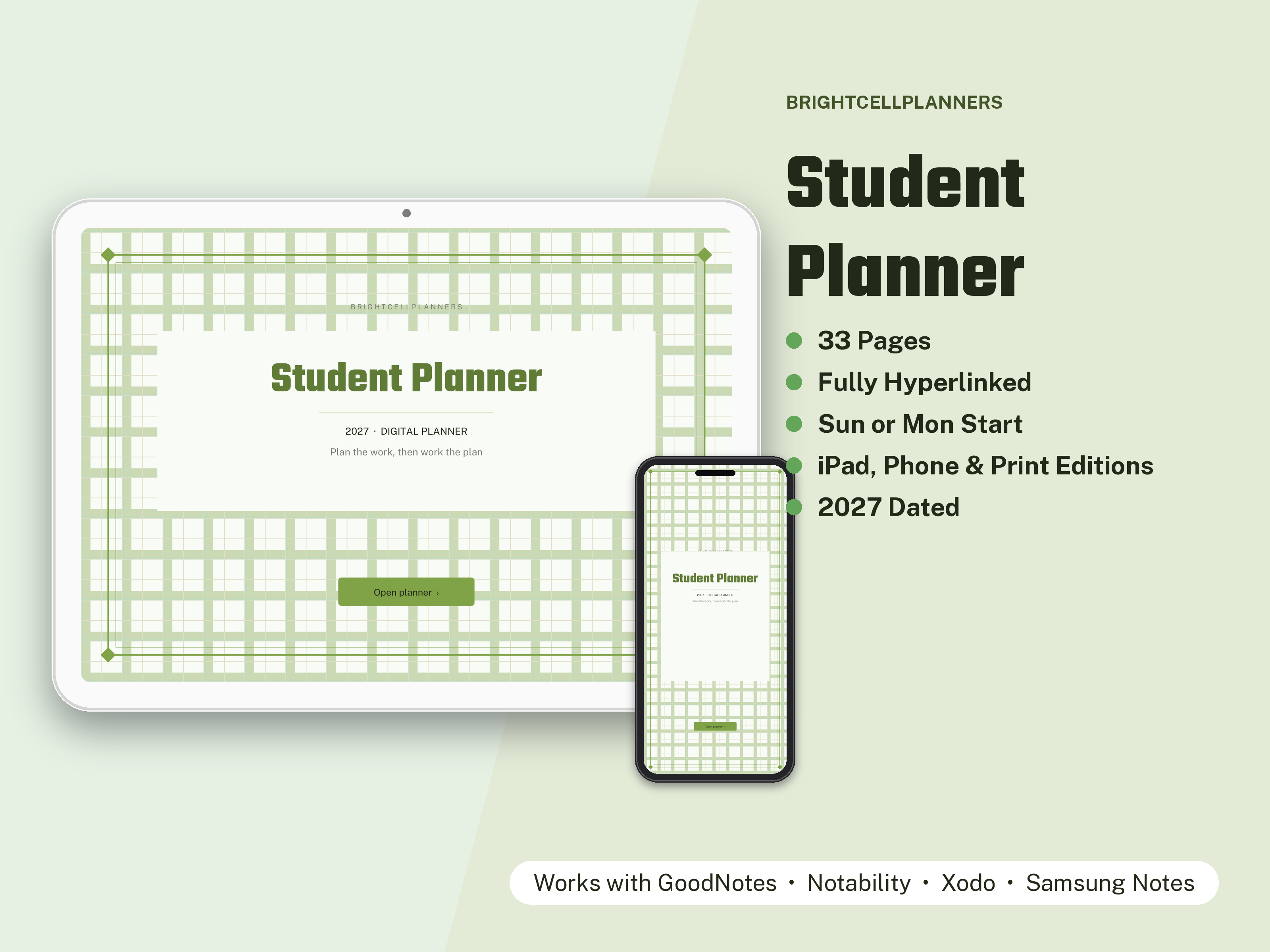 Student Planner – Digital Planners by BrightCellPlanStudio
