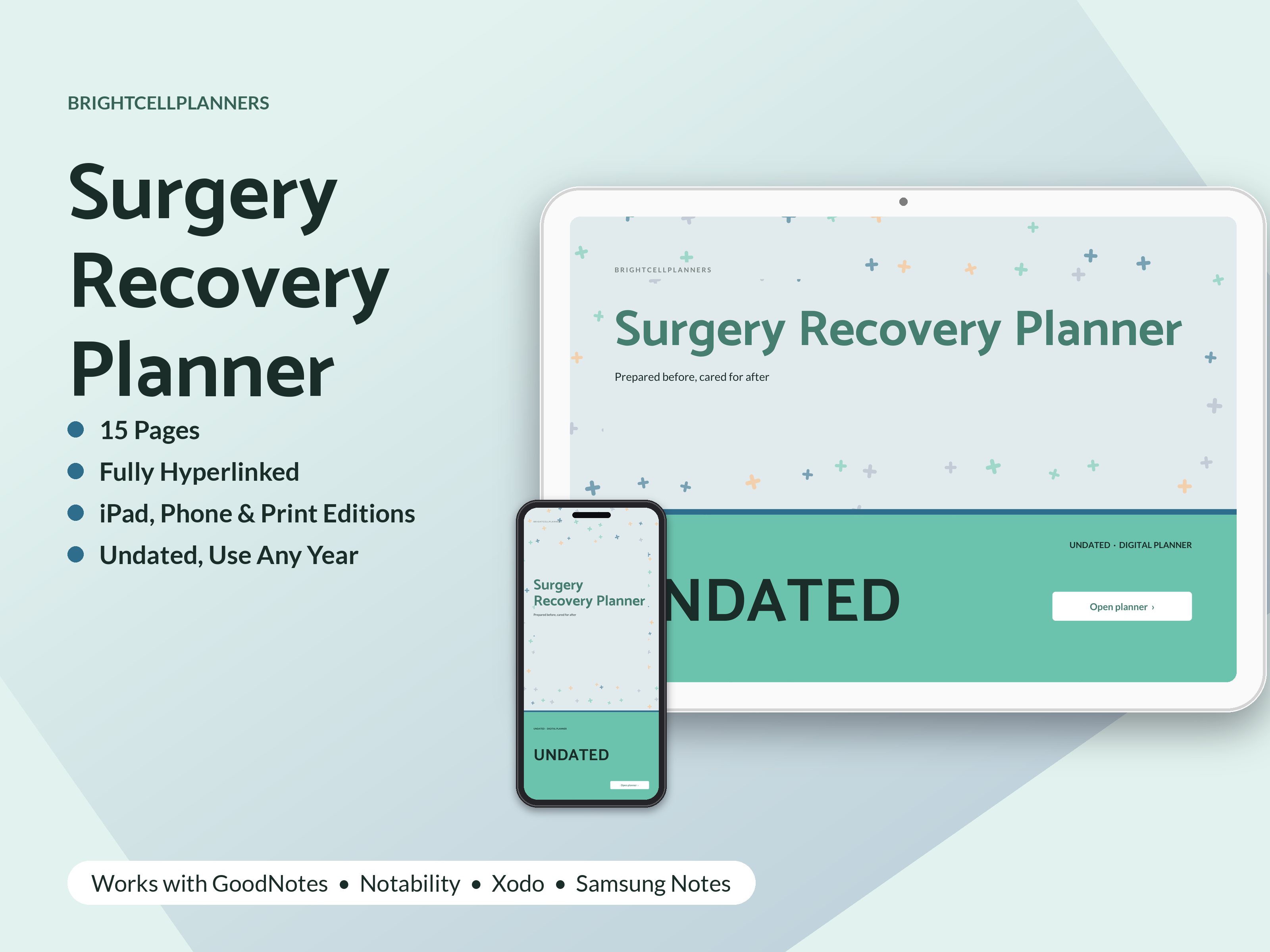 Surgery Recovery Planner – Digital Planners by BrightCellPlanStudio