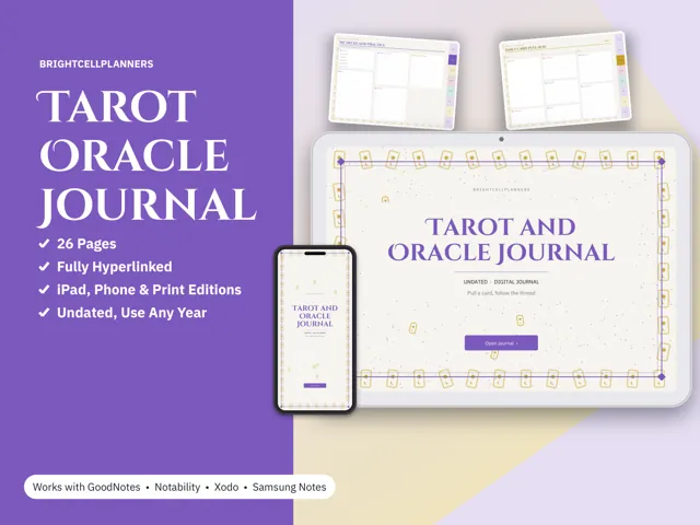 Tarot Journal – Digital Planners by BrightCellPlanStudio