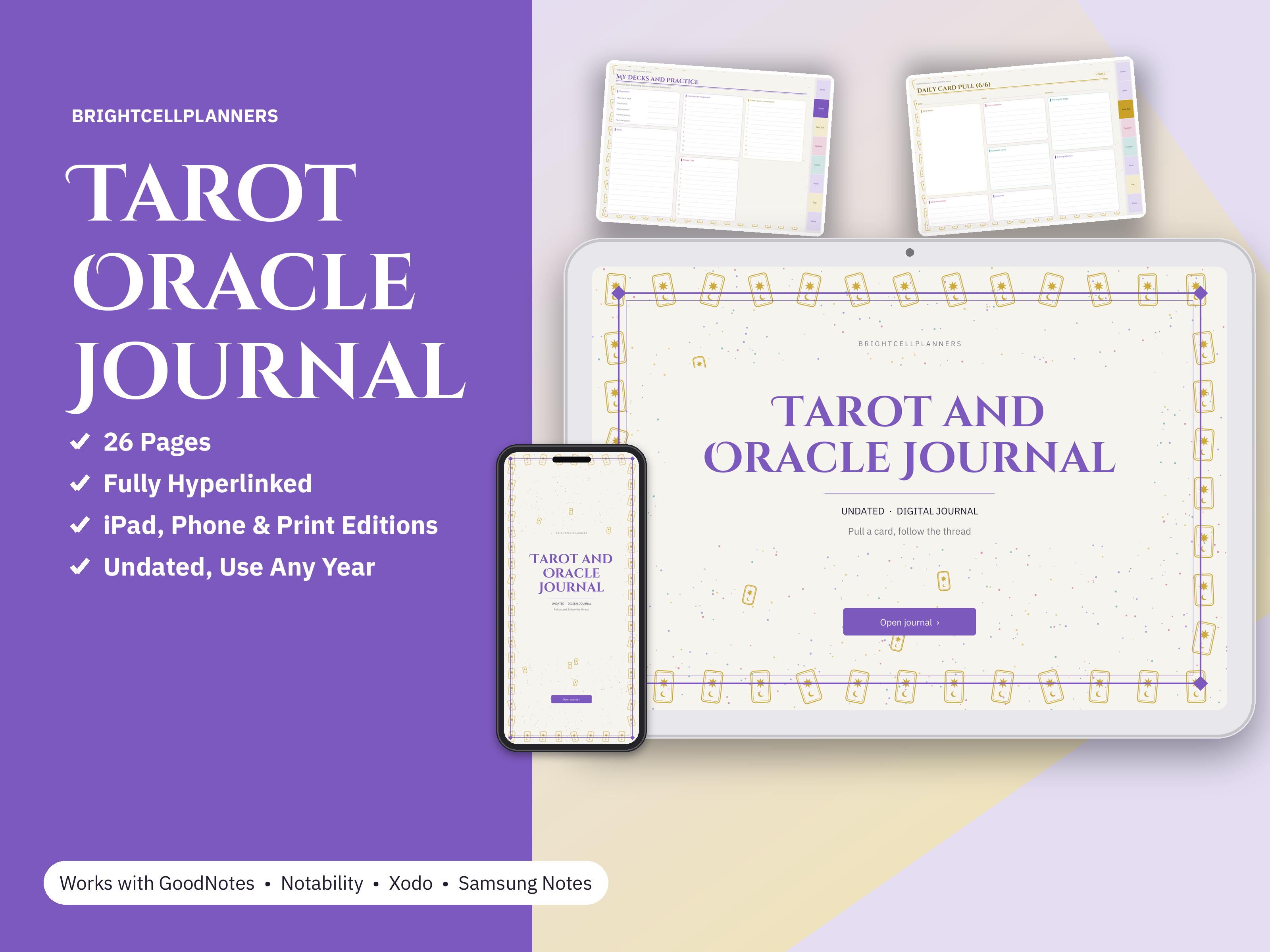 Tarot Journal – Digital Planners by BrightCellPlanStudio