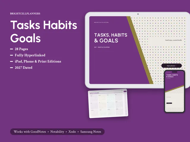 Tasks – Digital Planners by BrightCellPlanStudio