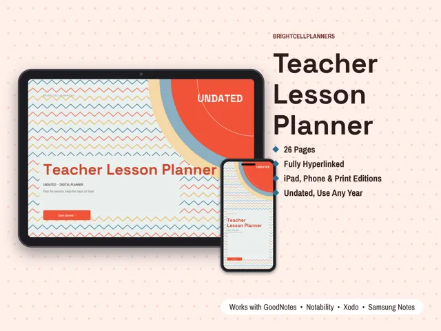 Teacher Planner – Digital Planners by BrightCellPlanStudio