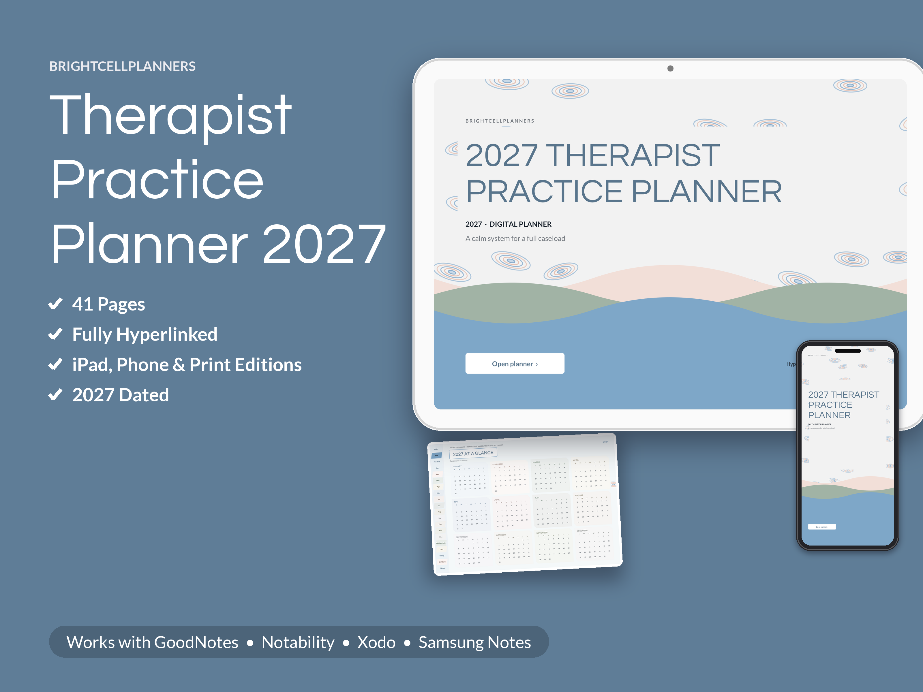 Therapist Planner – Digital Planners by BrightCellPlanStudio