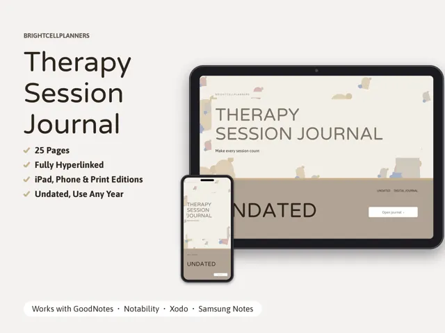 Therapy Journal – Digital Planners by BrightCellPlanStudio
