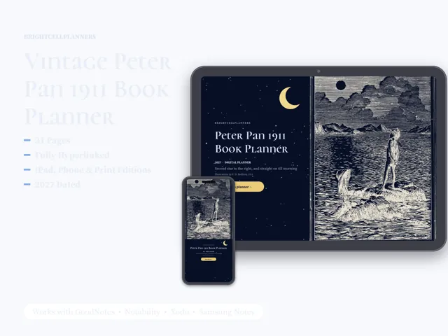 Peter Pan Planner – Digital Planners by BrightCellPlanStudio