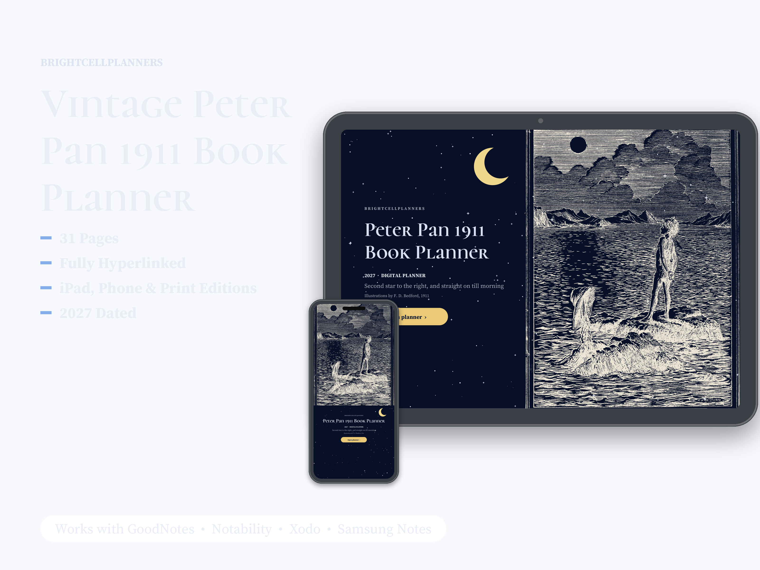 Peter Pan Planner – Digital Planners by BrightCellPlanStudio