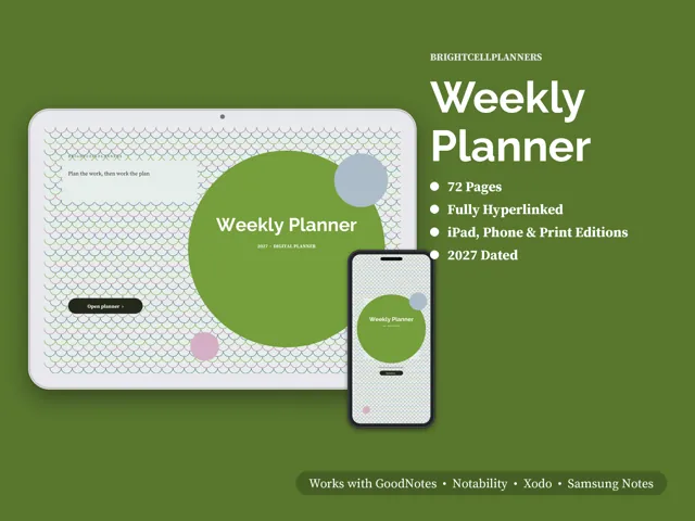 Weekly Planner – Digital Planners by BrightCellPlanStudio