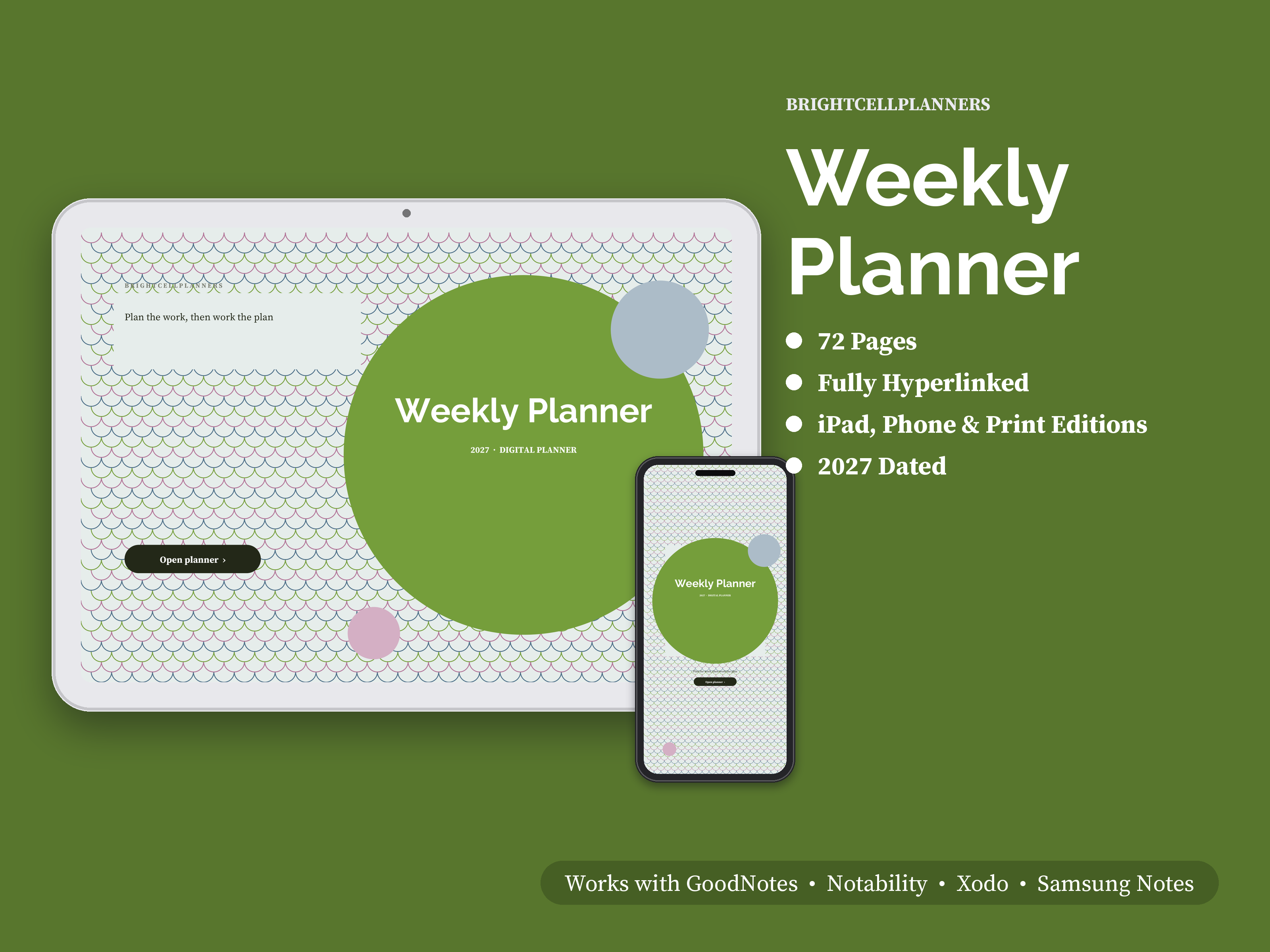 Weekly Planner – Digital Planners by BrightCellPlanStudio