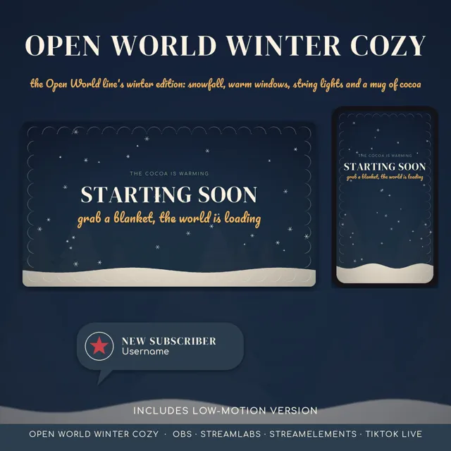 Winter Cozy OBS Overlay Pack – OBS Stream Overlays by SpoonfulOfCalmStudio